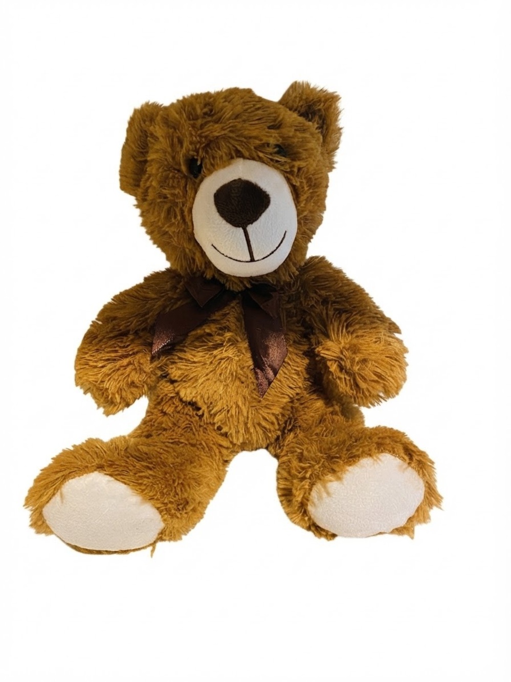 Classic Brown Plush Teddy Bear with Bow - Kids Toys